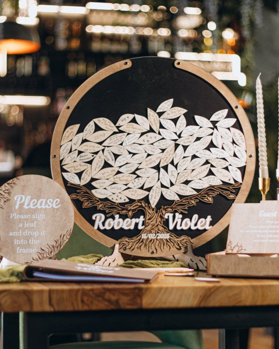 Wedding Guest Book Alternative Tree & Leaves - Wedding by Eli