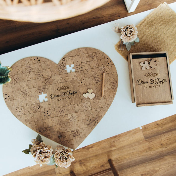 Wedding Puzzle Jigsaw Guest Book Heart - Wedding by Eli