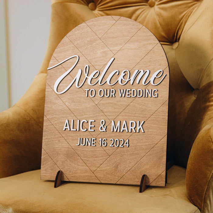 Wedding Welcome Sign Wood 3D Laser Cut - Wedding by Eli