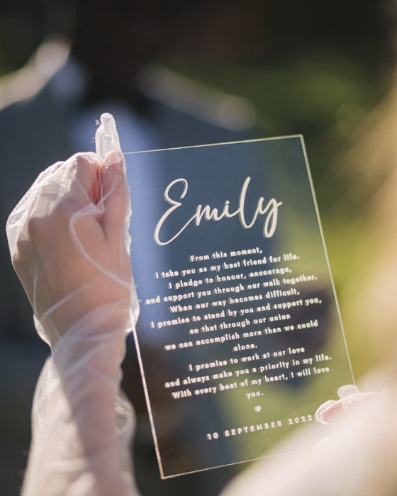 Acrylic Vows - Wedding by Eli