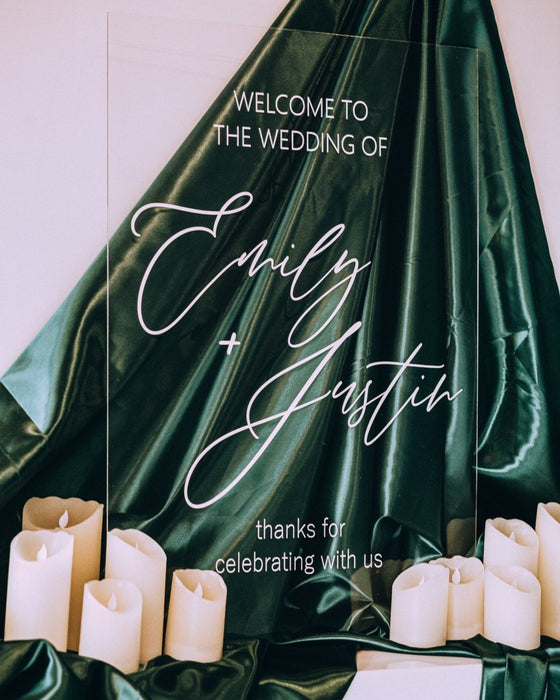Acrylic Welcome Sign - Wedding by Eli