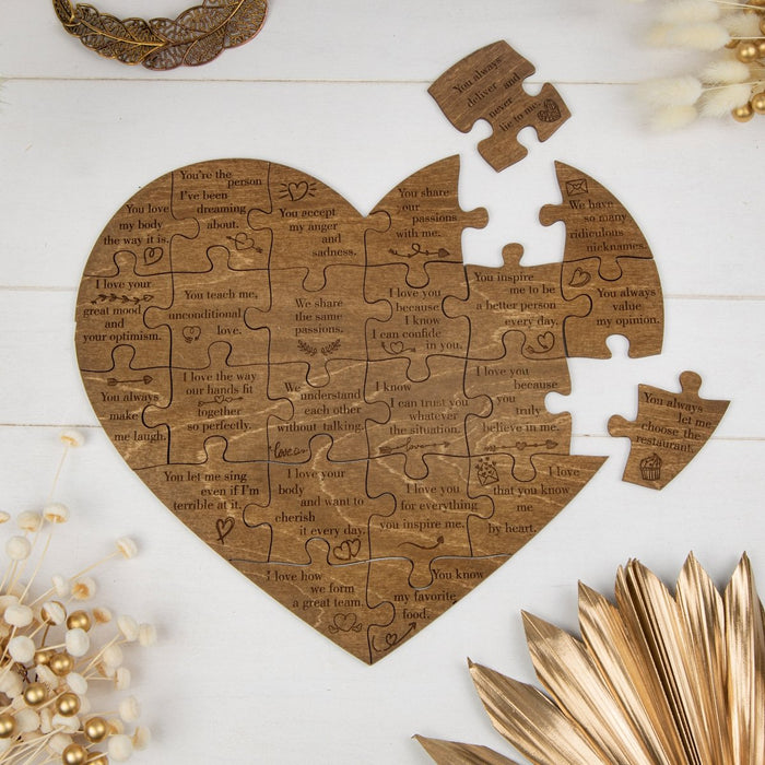 Heart Puzzle Box with Reasons Why I Love You - Wedding by Eli