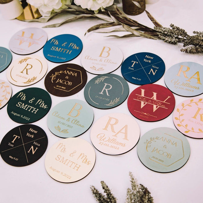 Wooden Wedding Coasters 30 PCS - Wedding by Eli