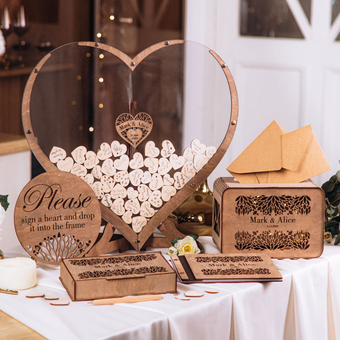 Heart Wedding Guest Book Alternative Drop Box - Set A