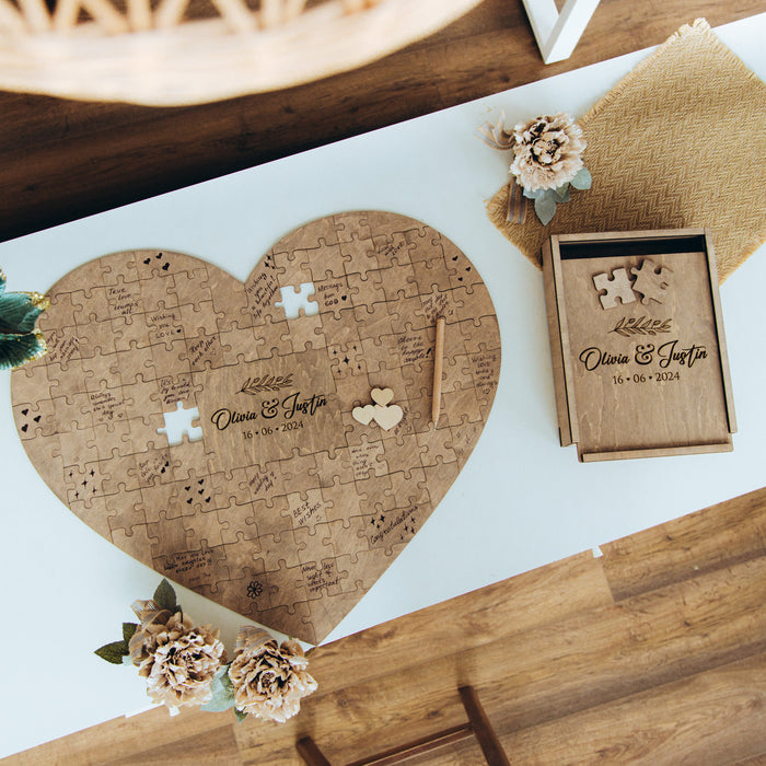 Wedding Puzzle Jigsaw Guest Book Heart