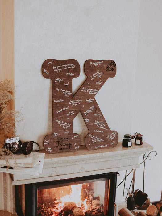Wedding Guest Book Alternative One Letter - Wedding by Eli