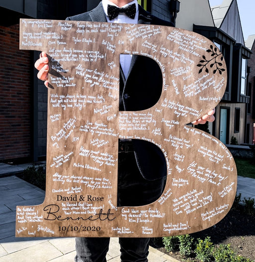 Wedding Guest Book Alternative One Letter - Wedding by Eli