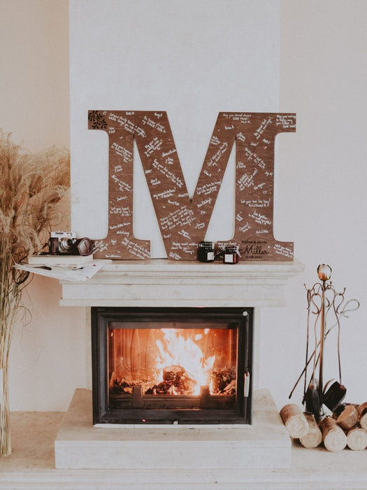 Wedding Guest Book Alternative One Letter Form Rustic - Wedding by Eli