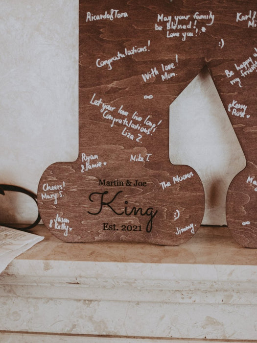 Wedding Guest Book Alternative One Letter Form Rustic - Wedding by Eli