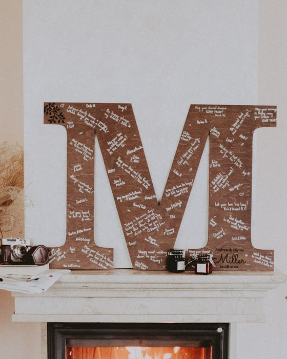 Wedding Guest Book Alternative One Letter Form Rustic - Wedding by Eli