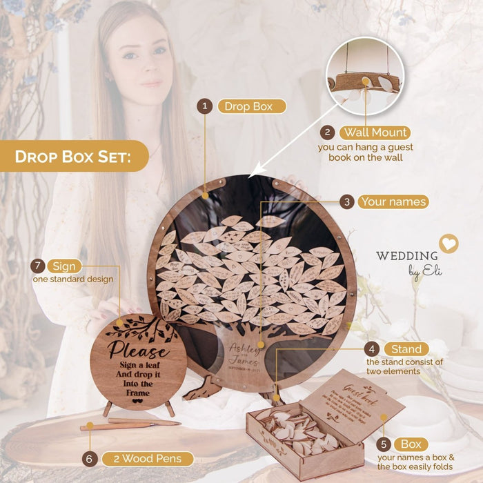 Wedding Guest Book Drop Box Family Sign Tree - Wedding by Eli