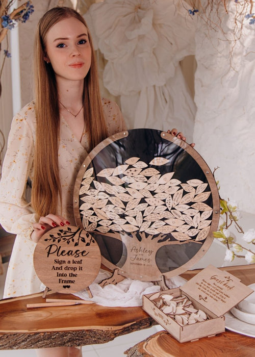 Wedding Guest Book Drop Box Family Sign Tree - Wedding by Eli