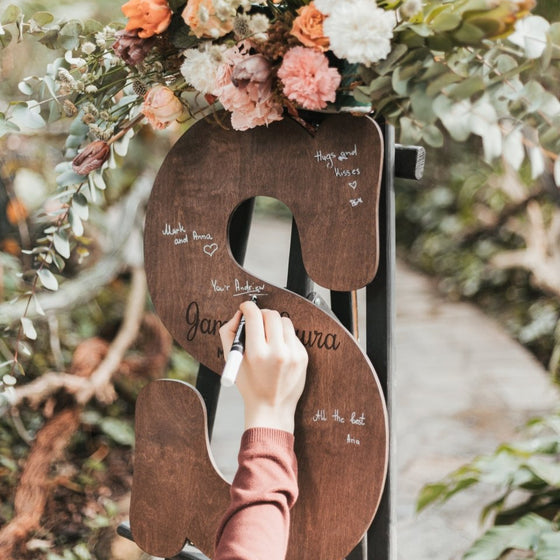 Wedding Guest Book Alternative One Letter in Colors - Wedding by Eli