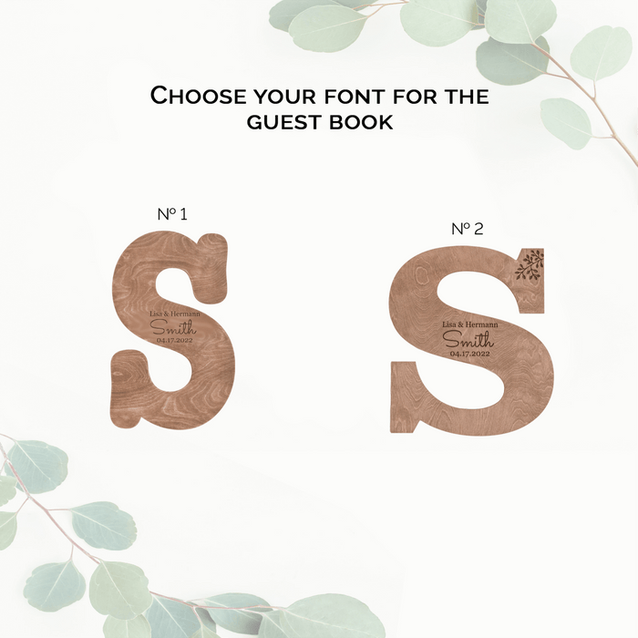 Wedding Guest Book Alternative One Letter in Colors - Wedding by Eli