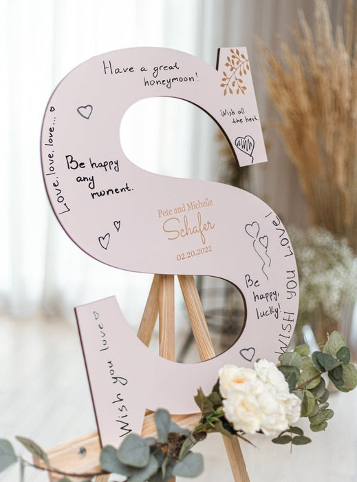 Wedding Guest Book Alternative One Letter in Colors - Wedding by Eli
