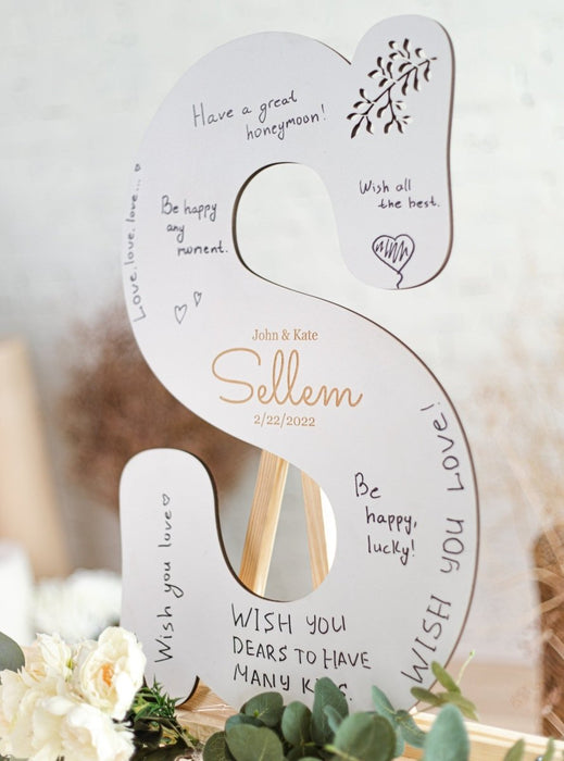 Wedding Guest Book Alternative One Letter in Colors - Wedding by Eli