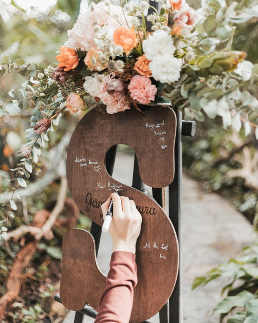 Wedding Guest Book Personalized Letter in Colors - Wedding by Eli