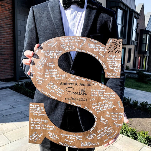 Wedding Guest Book Personalized Letter in Colors - Wedding by Eli