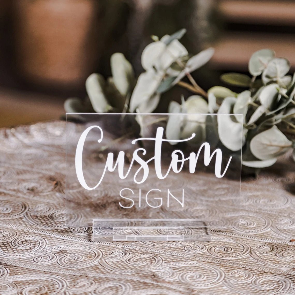 Custom Acrylic Table Sign for Wedding — Wedding by Eli